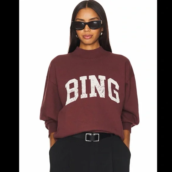 Anine Bing Women's Burgundy Sweatshirt - Picture 1 of 4